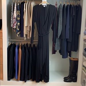 GAP Black Wrap Maxi Dress SZ M